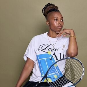 Round 21 White 'Love All' Graphic T-Shirt